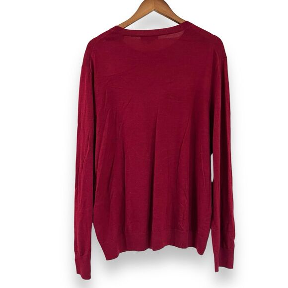 NWT Vince Mens XL 100% Extra Fine Merino Wool Crew Neck Sweater Burgundy Red - Picture 7 of 7